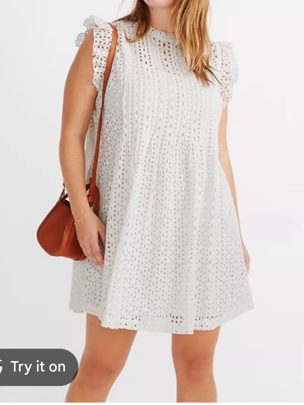 Madewell Eyelet Ruffle Pintuck Sheath Dress White Size S